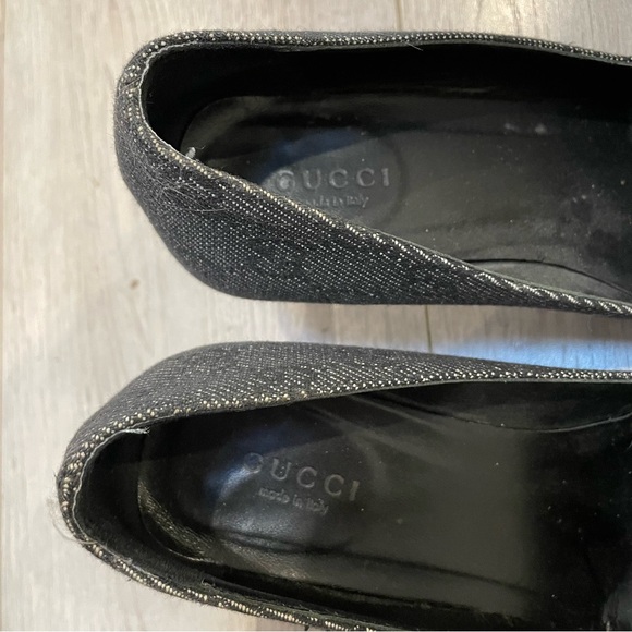 Vintage Gucci Grey Monogram Square Toe Heels - Picture 8 of 8